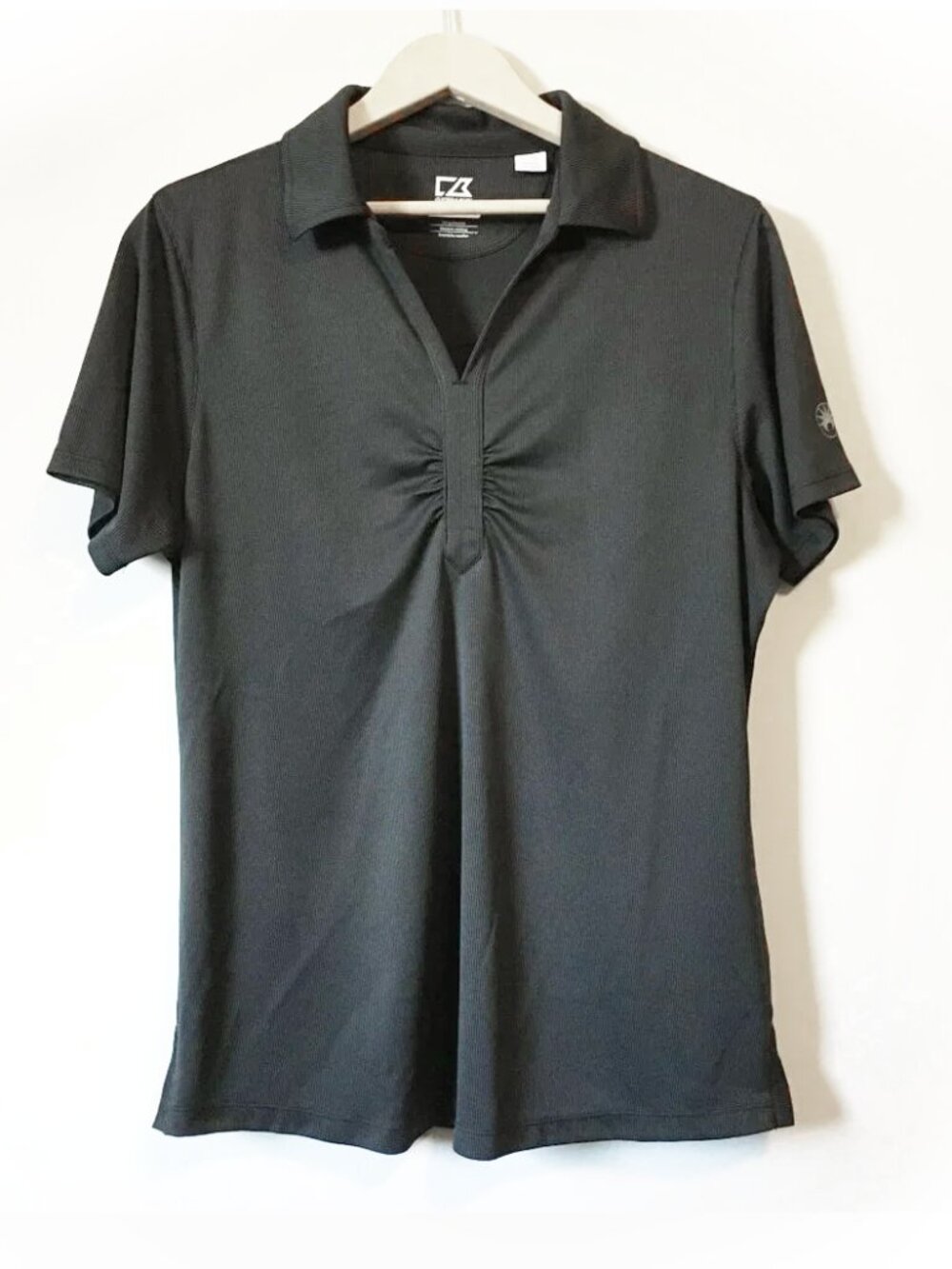 Cutter & Buck Black Sun Protection UPF 50+ Ruched Sports Tee XL